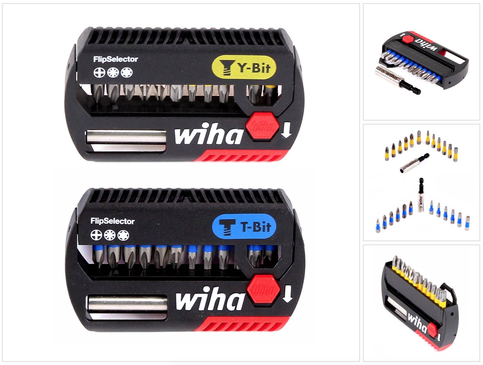 Wiha SB 7947Y-904 FlipSelector ( 41827 ) Y-Bit 25 mm Phillips, Pozidriv, TORX® 13-tlg. 1/4" + Wiha SB 7947T-906 FlipSelector T-Bit 25 mm Phillips