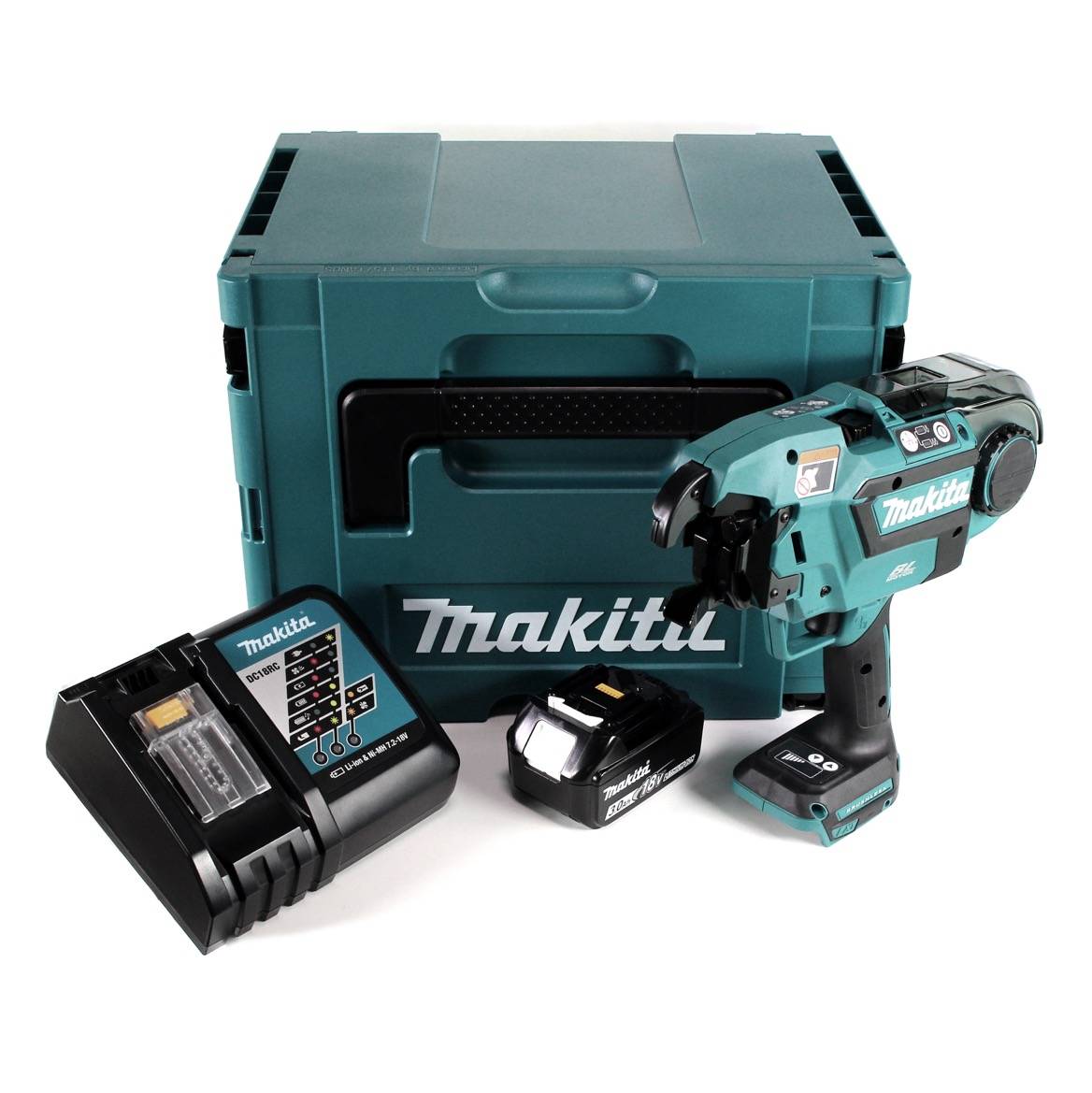Makita DTR 180 RF1J Akku Bewehrungsverbinder 18V Brushless für 0,8mm Bindedraht im Makpac + 1x 3,0Ah Akku + Ladegerät