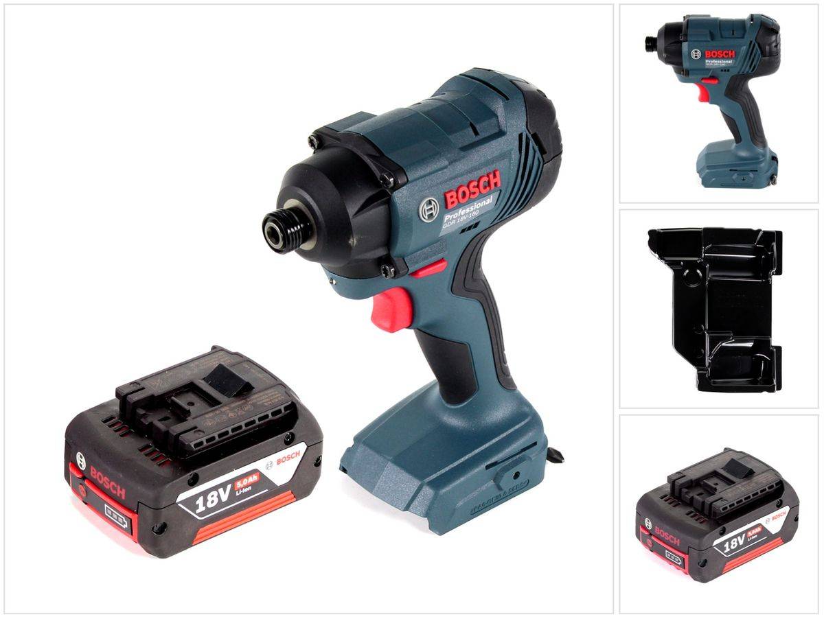 Bosch GDR 18 V-160 Akku Drehschlagschrauber 18V 1/4" + 1x 5,0Ah Akku + Einlage - ohne Ladegerät, ohne Koffer