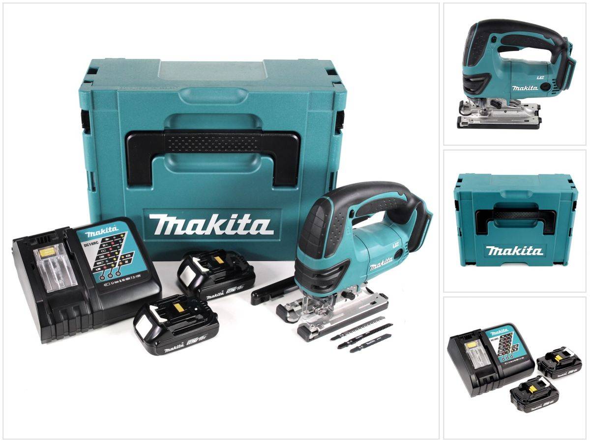 Makita DJV 180 RAJ Akku Stichsäge 18 V + 2x Akku 2,0 Ah + Ladegerät + Makpac