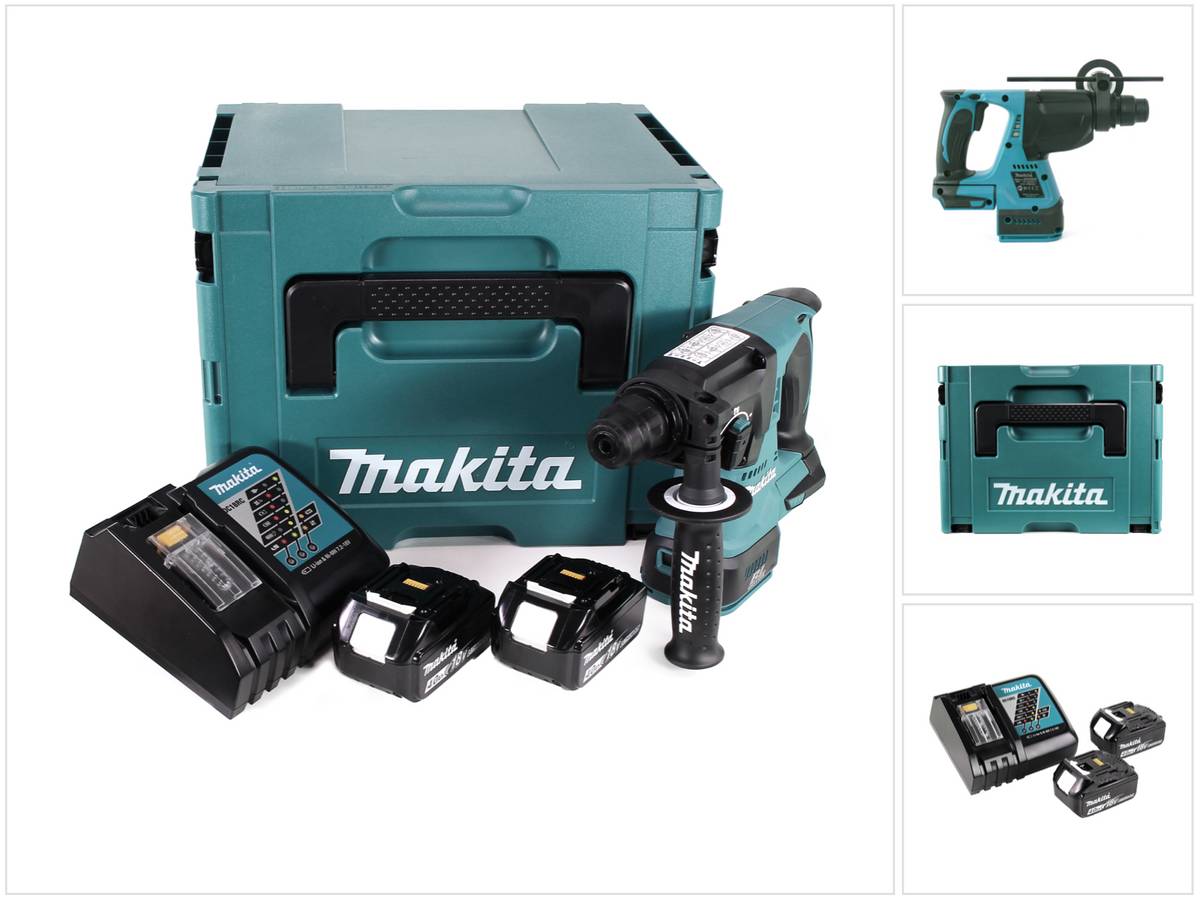 Makita DHR 242 RMJ Akku Bohrhammer 18V 2,0J SDS-plus Brushless + 2x Akku 4,0Ah + Ladegerät + Makpac