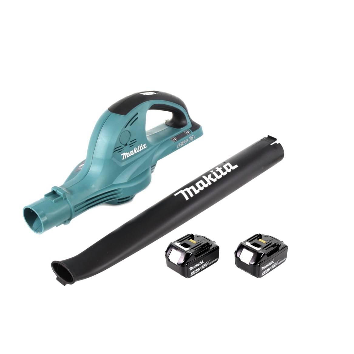 Makita DUB 361 M 2x 18 V / 36 V Akku Laubbläser Gebläse + 2x Makita BL 1840 B 4 Ah / 4000 mAh Akku