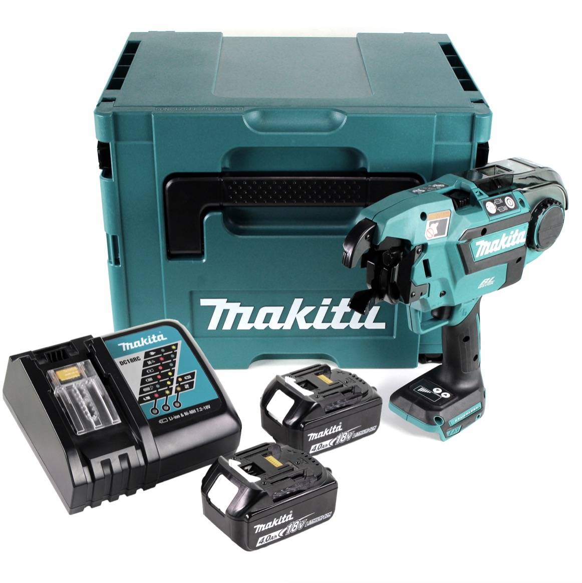 Makita DTR 180 RMJ Akku Bewehrungsverbinder 18V Brushless für 0,8mm Bindedraht im Makpac + 2x 4,0Ah Akku + Ladegerät