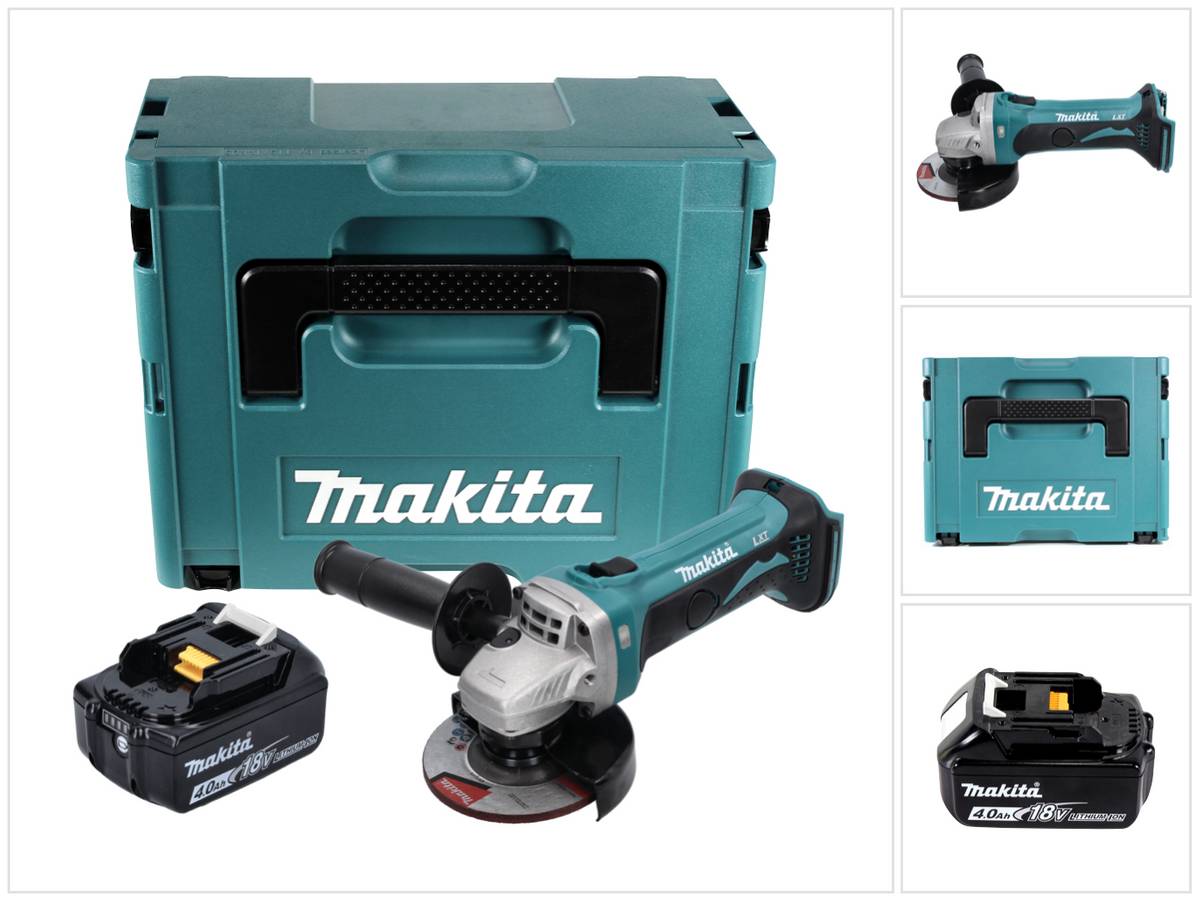 Makita DGA 452 M1J Akku Winkelschleifer 18 V 115 mm + 1x Akku 4,0 Ah + Makpac - ohne Ladegerät