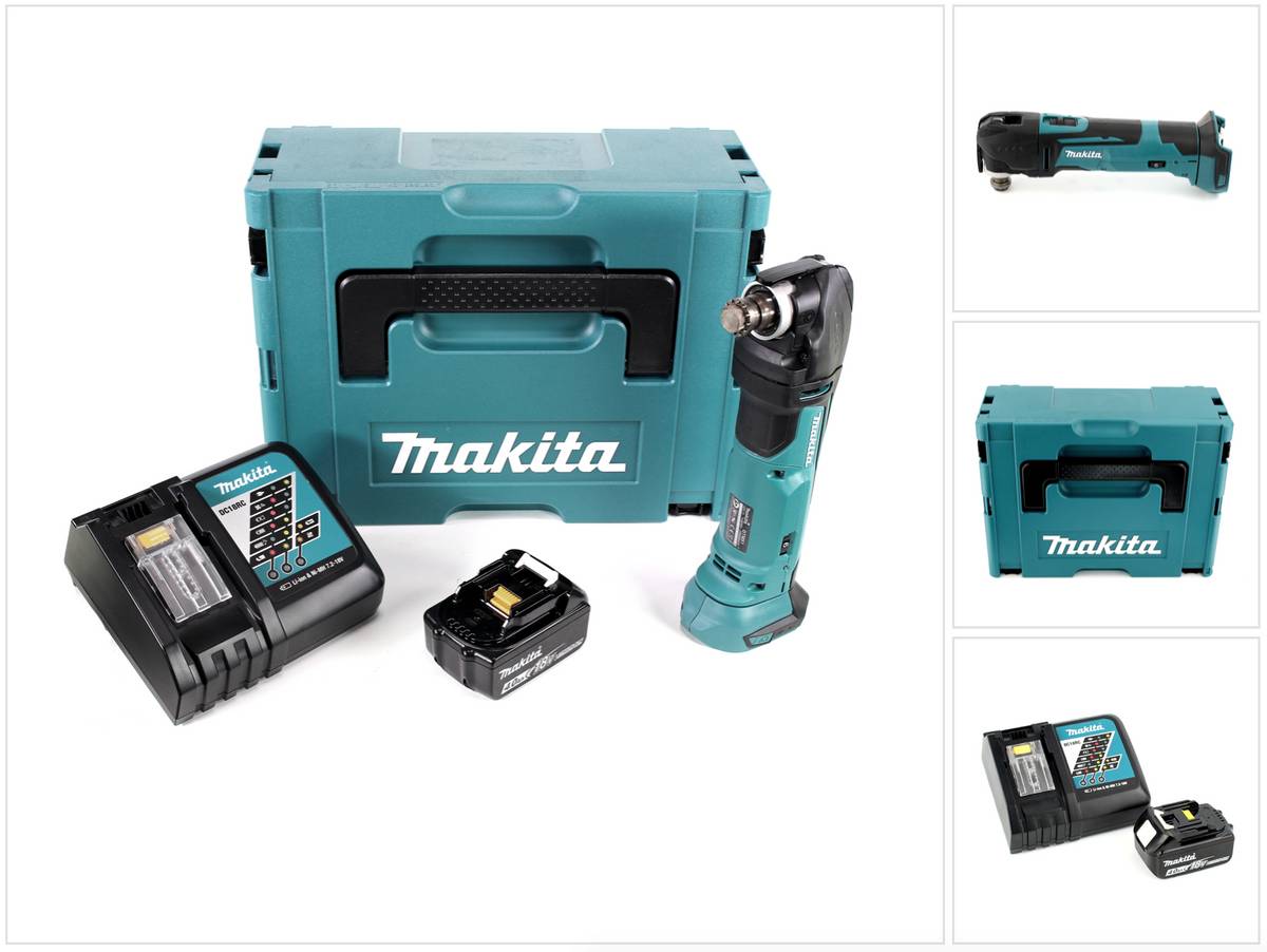 Makita DTM 51 RM1J 18V Li-Ion Akku Multifunktionswerkzeug im Makpac mit 1x 4,0 Ah Akku und Schnellladegerät