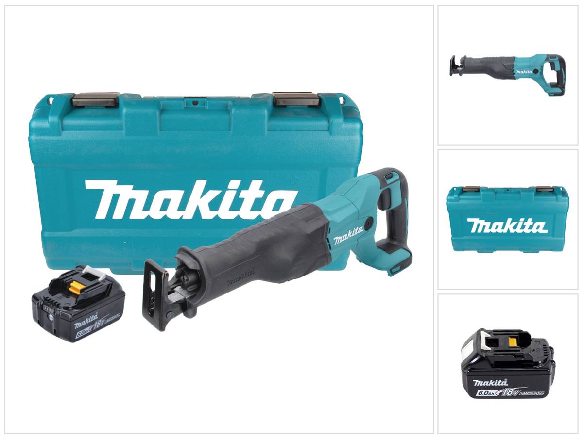 Makita DJR 186 G1K Akku Reciprosäge Säbelsäge 18 V + 1x Akku 6,0 Ah + Koffer - ohne Ladegerät
