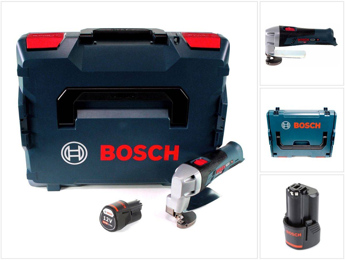 Bosch GSC 12V-13 Professional Akku Blechschere 12 V + 1x Akku 3,0 Ah + L-Boxx - ohne Ladegerät
