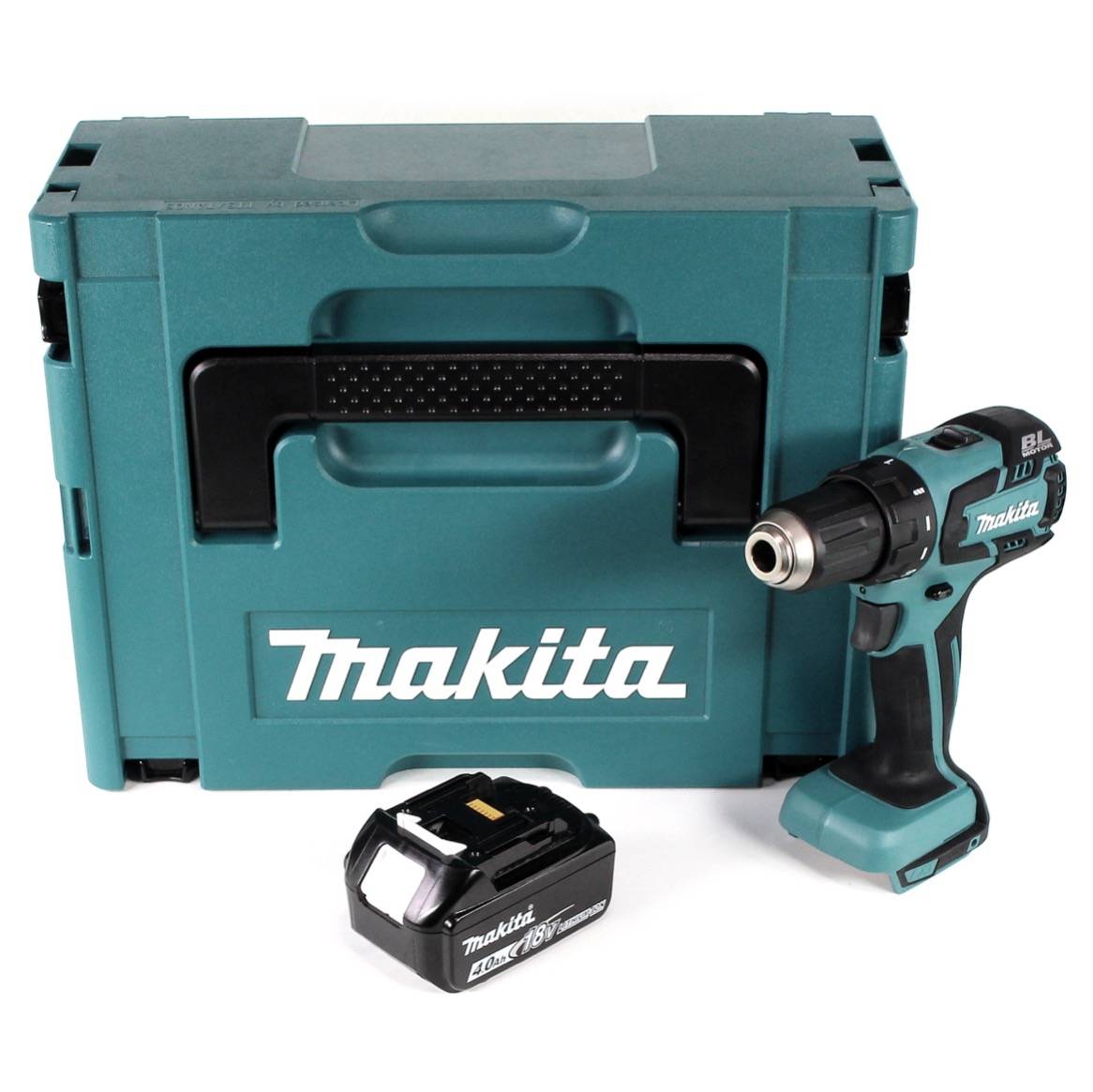 Makita DDF 459 M1J Akku Bohrschrauber 18V 45Nm im Makpac + 1x 4,0 Ah Akku - ohne Ladegerät