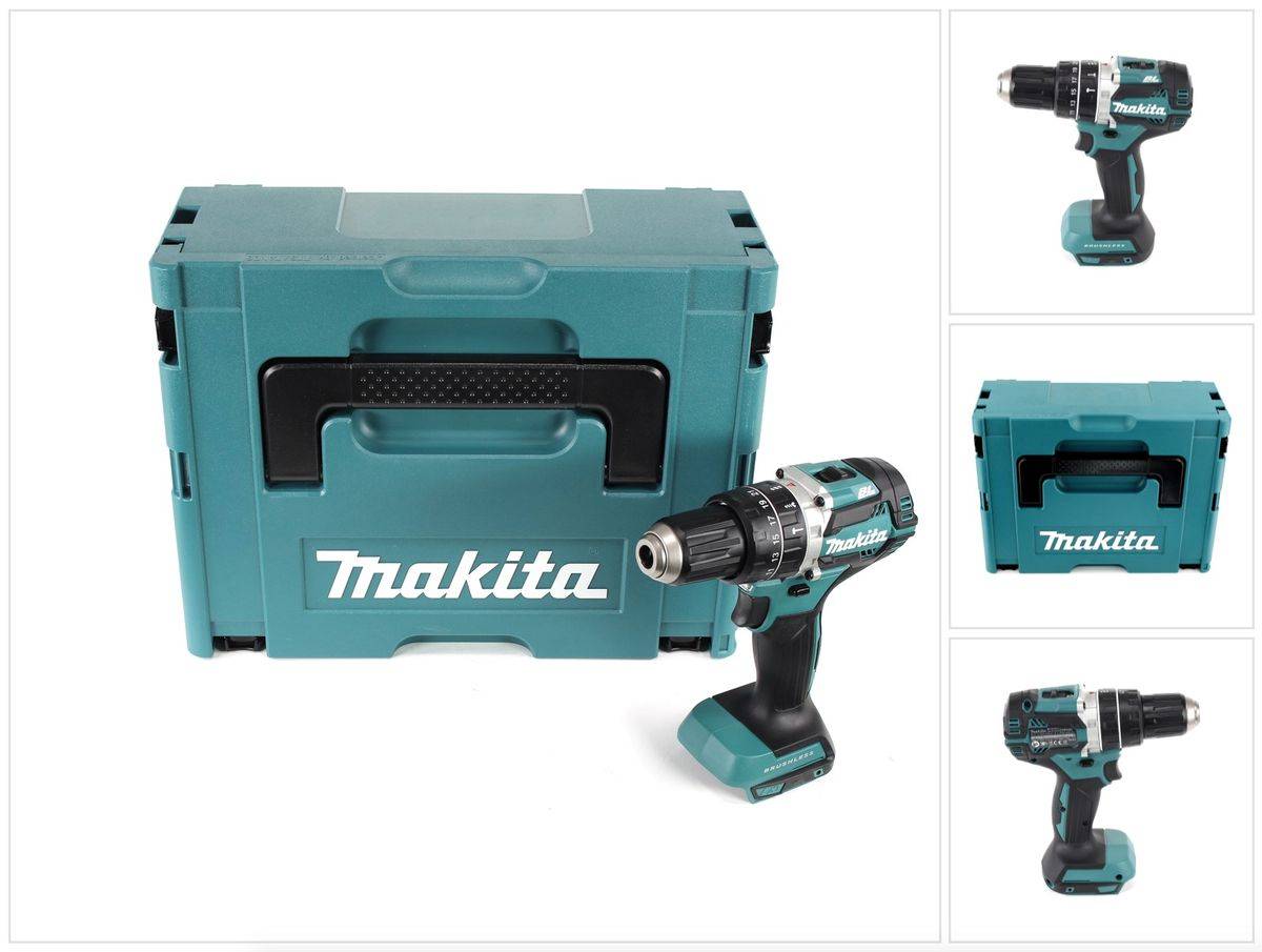 Makita DHP 484 ZJ 18V Brushless Li-Ion Akku Schlagbohrschrauber im Makpac - ohne Zubehör
