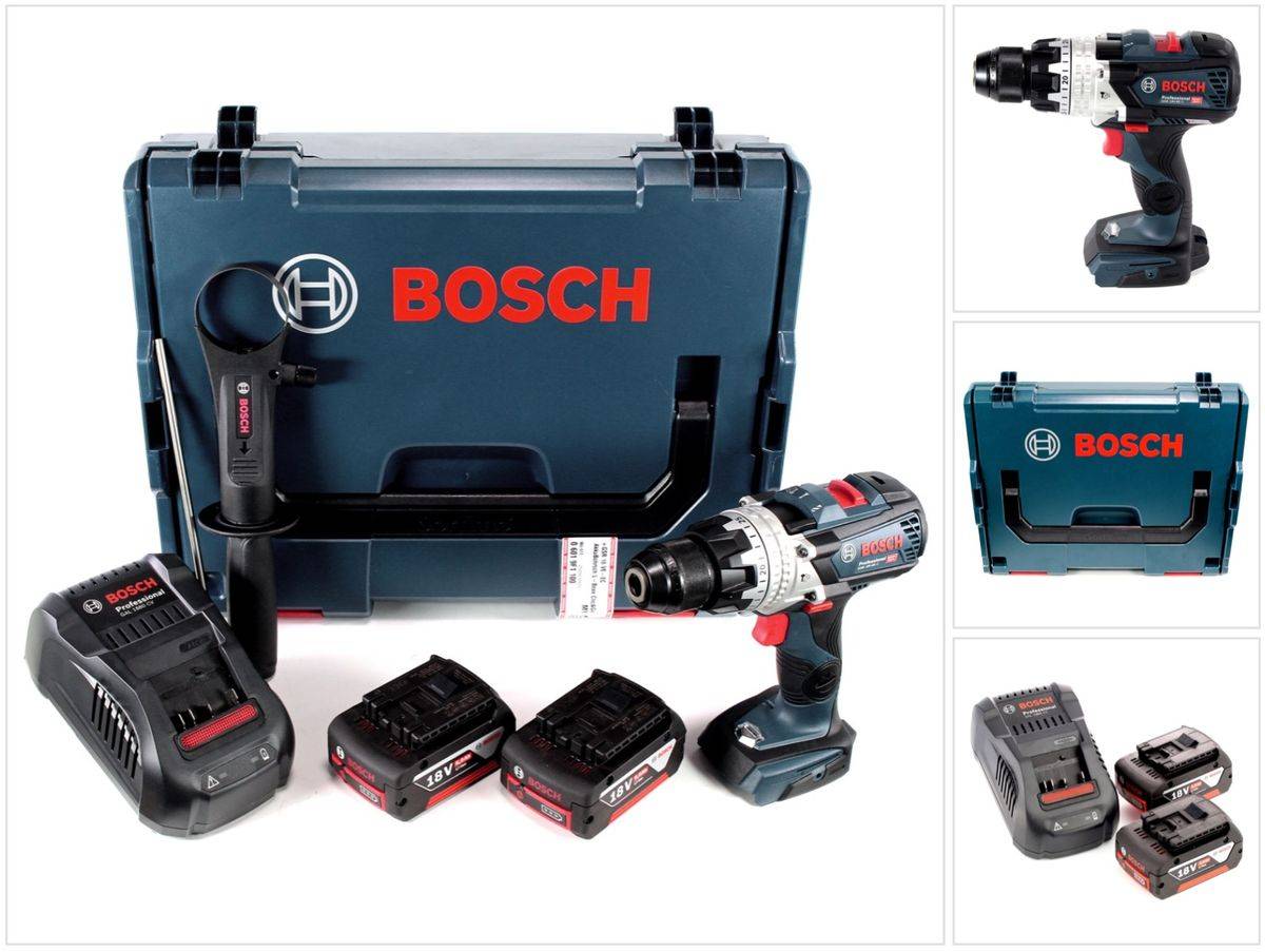 Bosch GSB 18V-85 C Akku Schlagbohrschrauber 18V 85Nm 1/2" Brushless + 2x Akku 5,0Ah + Ladegerät + L-Boxx ( 06019G0300 )