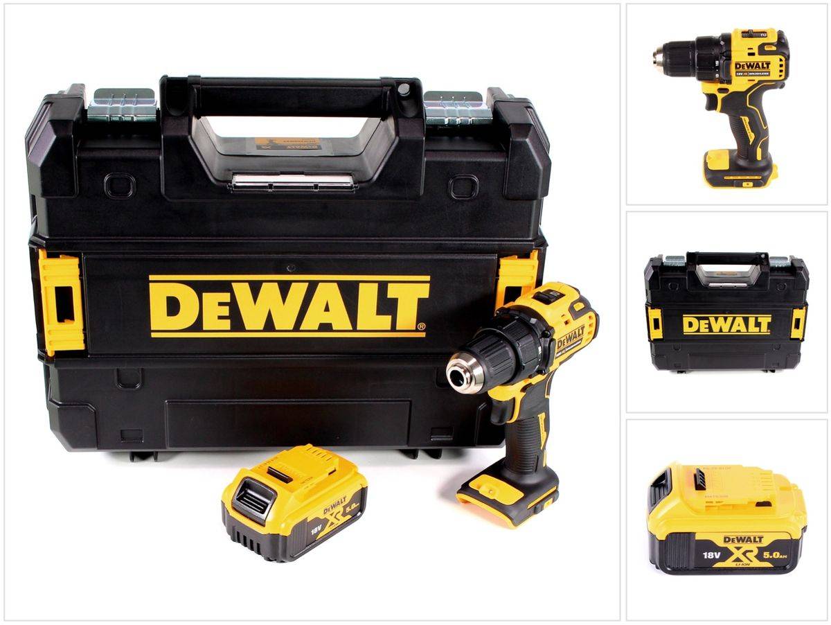 DeWalt DCD 708 NT Akku Bohrschrauber 18 V Li-Ion Brushless in TSTAK Box + 1 x 5,0 Ah Akku - ohne Ladegerät