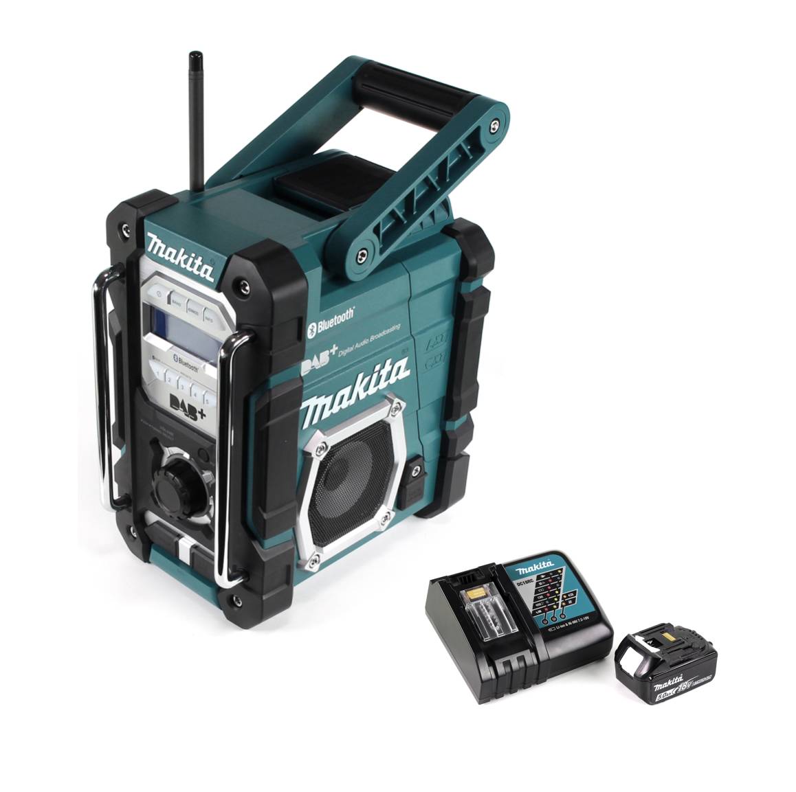 Makita DMR 112 RT1 Akku Baustellen Radio 7,2 - 18V Bluetooth DAB+ + 1x 5,0Ah Akku + Ladegerät