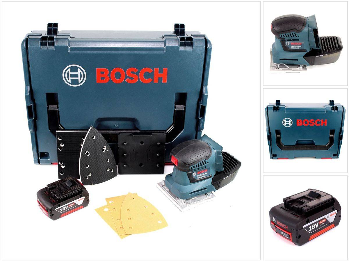 Bosch GSS 18V-10 Akku Schwingschleifer 18V + 1x Akku 4,0Ah + L-Boxx - ohne Ladegerät