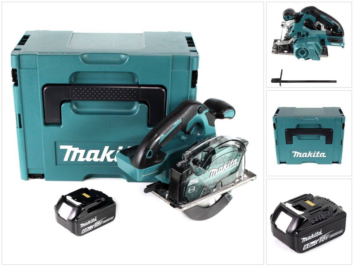 Makita DCS 553 G1J Akku Metallhandkreissäge 18V 150 mm Brushelss + 1x Akku 6,0Ah + Makpac - ohne Ladegerät