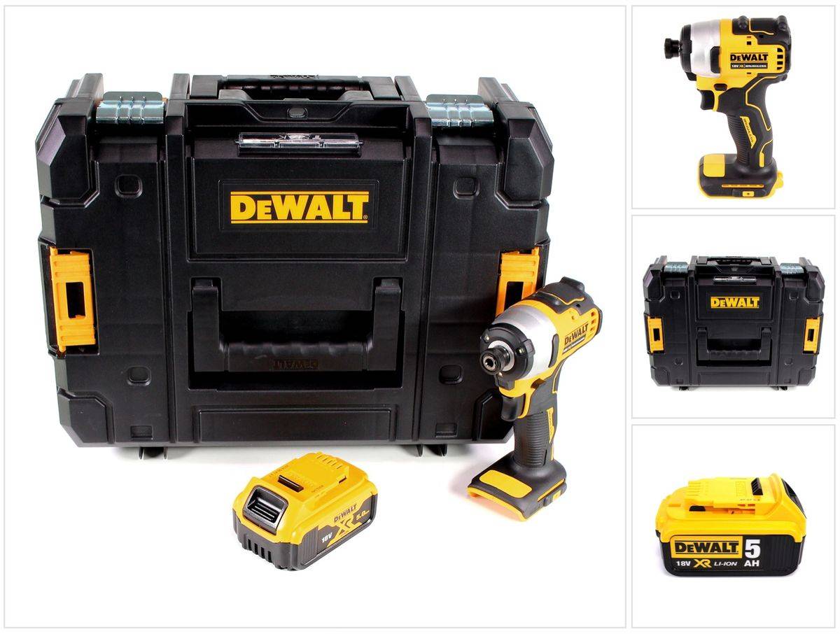 DeWalt DCF 809 NT Akku Schlagschrauber 18 V Brushless Li-Ion in T-STAK Box + 1 x 5,0 Ah Akku - ohne Ladegerät