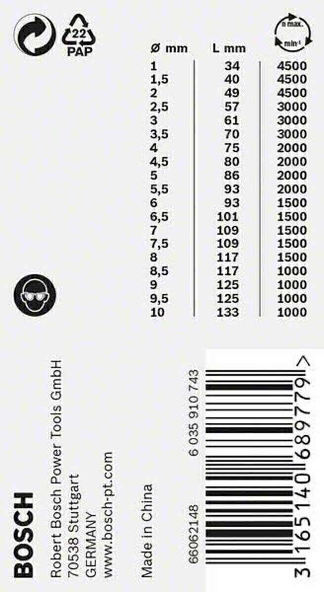 Diagramm mit Messungen von 4,0 bis 9,5 mit entsprechenden Werten: 4,0 (1000/3000), 4,5 (85/3000), 5,0 (80/2000), bis 9,5 (125/1000). Logo links.