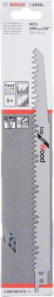 Säbelsägeblatt S 1531 L L.240mm B.19mm TPI 5 5mm 5 St./Karte