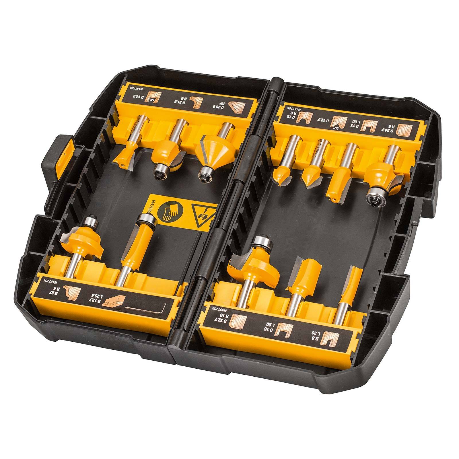 DeWALT Hartmetall Fräser-Set DT90016 12-teilig