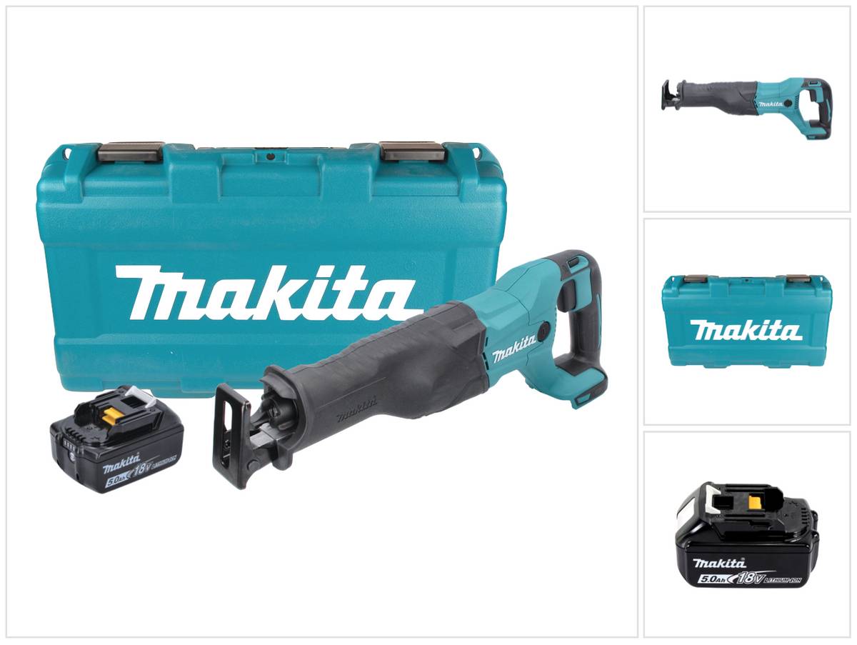 Makita DJR 186 T1K Akku Reciprosäge Säbelsäge 18 V + 1x Akku 5,0 Ah + Koffer - ohne Ladegerät