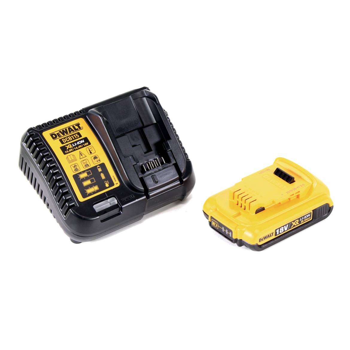 Dewalt DCD 740 D1 Akku Winkelbohrmaschine 18V 33Nm + 1x Akku 2,0Ah + Schnellladegerät + TSTAK