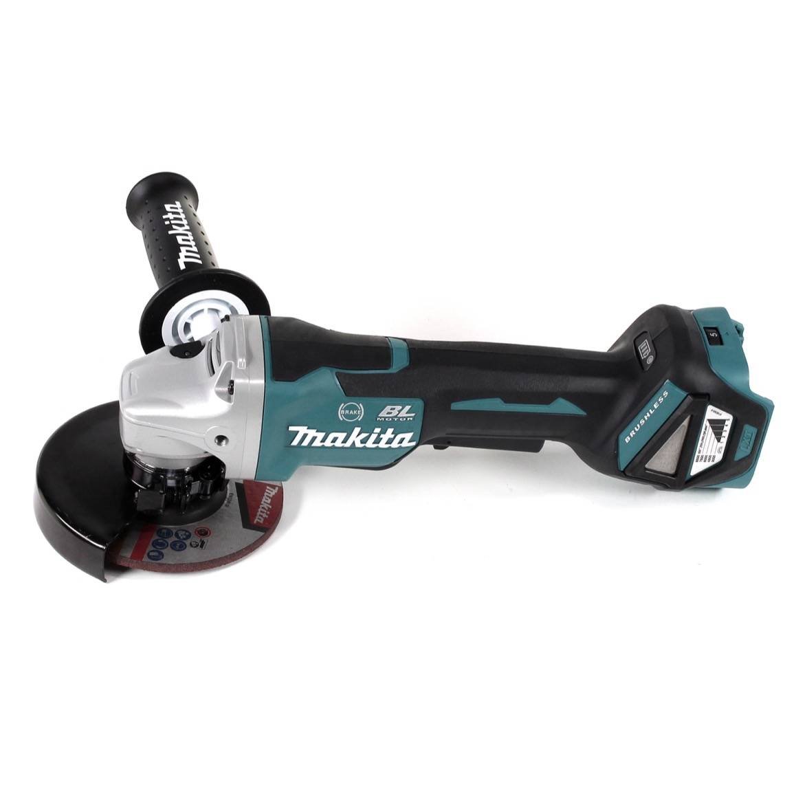 Makita DGA 517 RGJ Akku Winkelschleifer 18 V 125 mm Brushless + 2x Akku 6,0 Ah + Ladegerät + Makpac