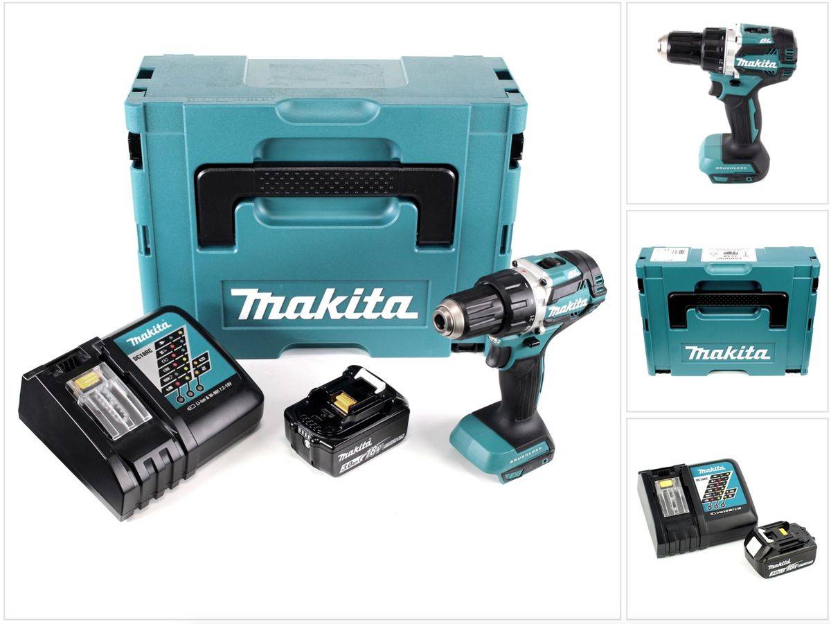 Makita DDF 484 RF1J Akku Bohrschrauber brushless 18V 54Nm + 1x Akku 3,0Ah + Ladegerät im Makpac