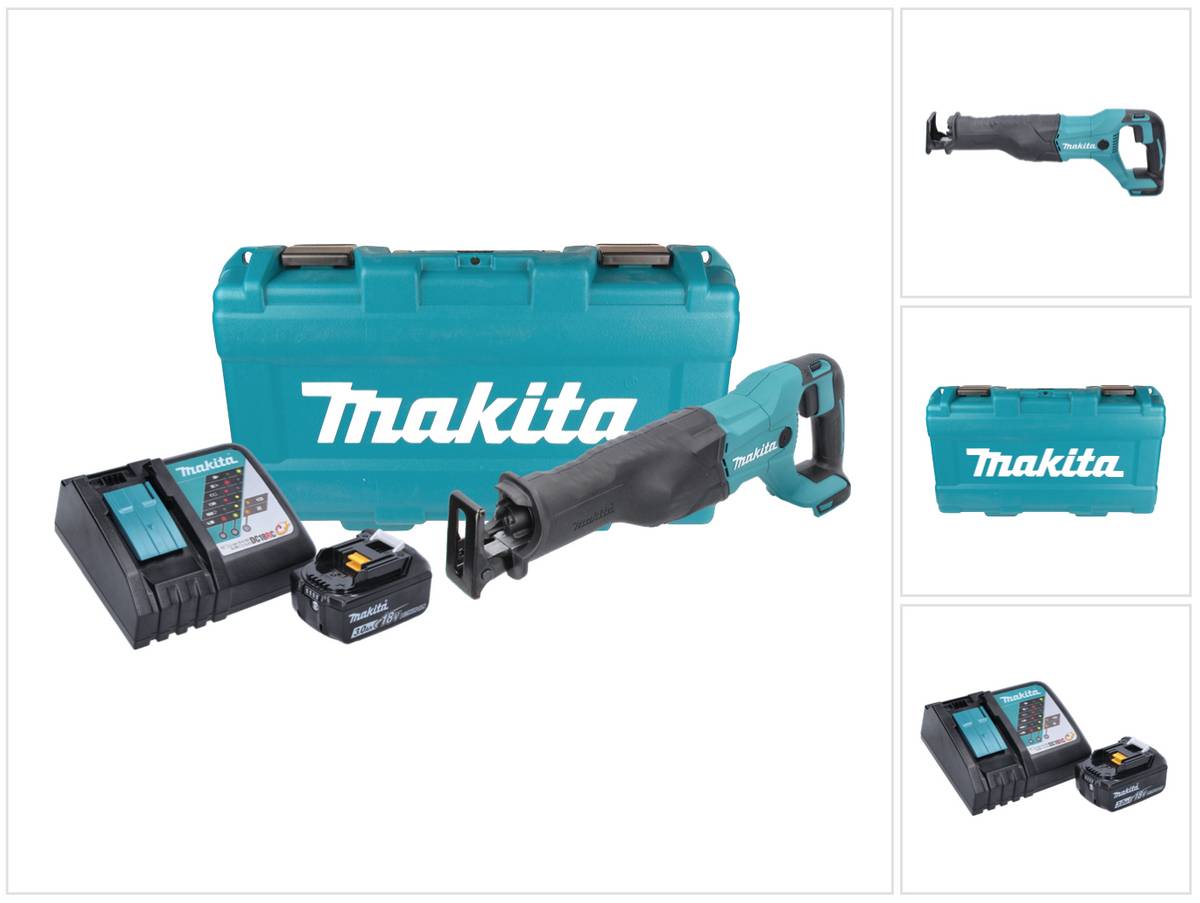 Makita DJR 186 RF1K Akku Reciprosäge Säbelsäge 18 V + 1x Akku 3,0 Ah + Ladegerät + Koffer