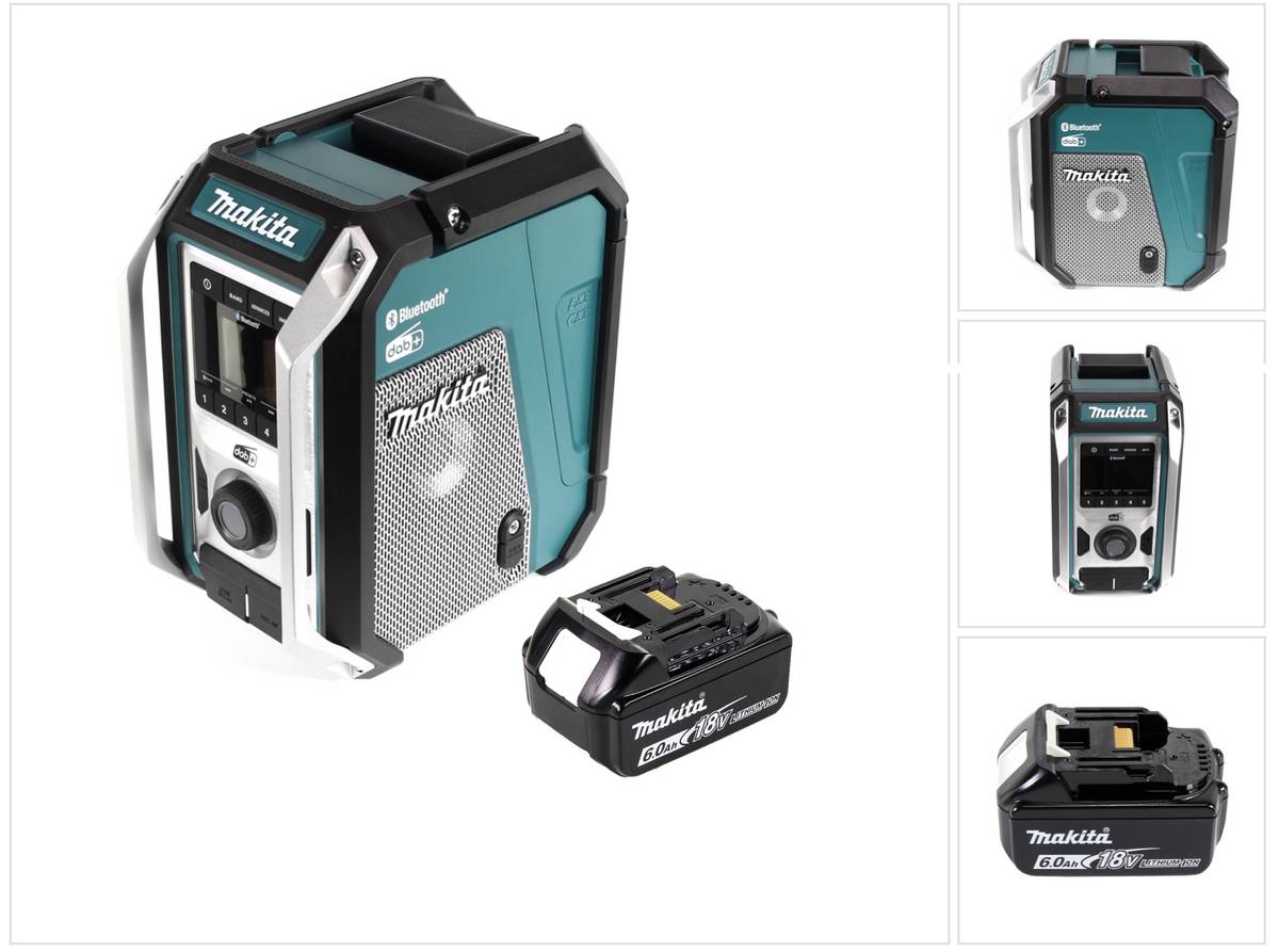 Makita DMR 115 G1 Akku Baustellenradio 12V - 18V Bluetooth DAB+ IP65- + 1x Akku 6,0 Ah, ohne Ladegerät