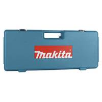 Blauer Makita-Hartkunststoff-Werkzeugkasten mit Tragegriff und rotem Logo auf der Vorderseite.