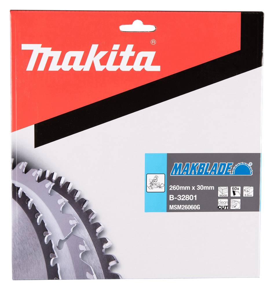 Makita Makblade Sägeblatt für Kreissäge, Packung mit Beschriftung „260mm x 30mm