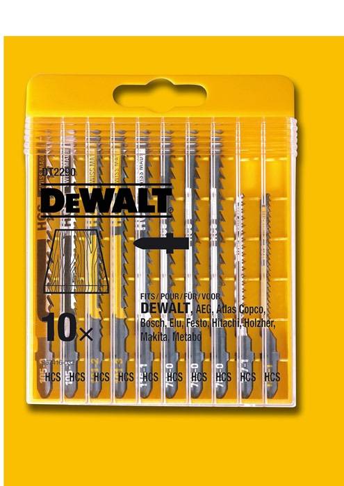 Stichsägeblatt-Set DT2290 10tlg. HCS Holz DEWALT