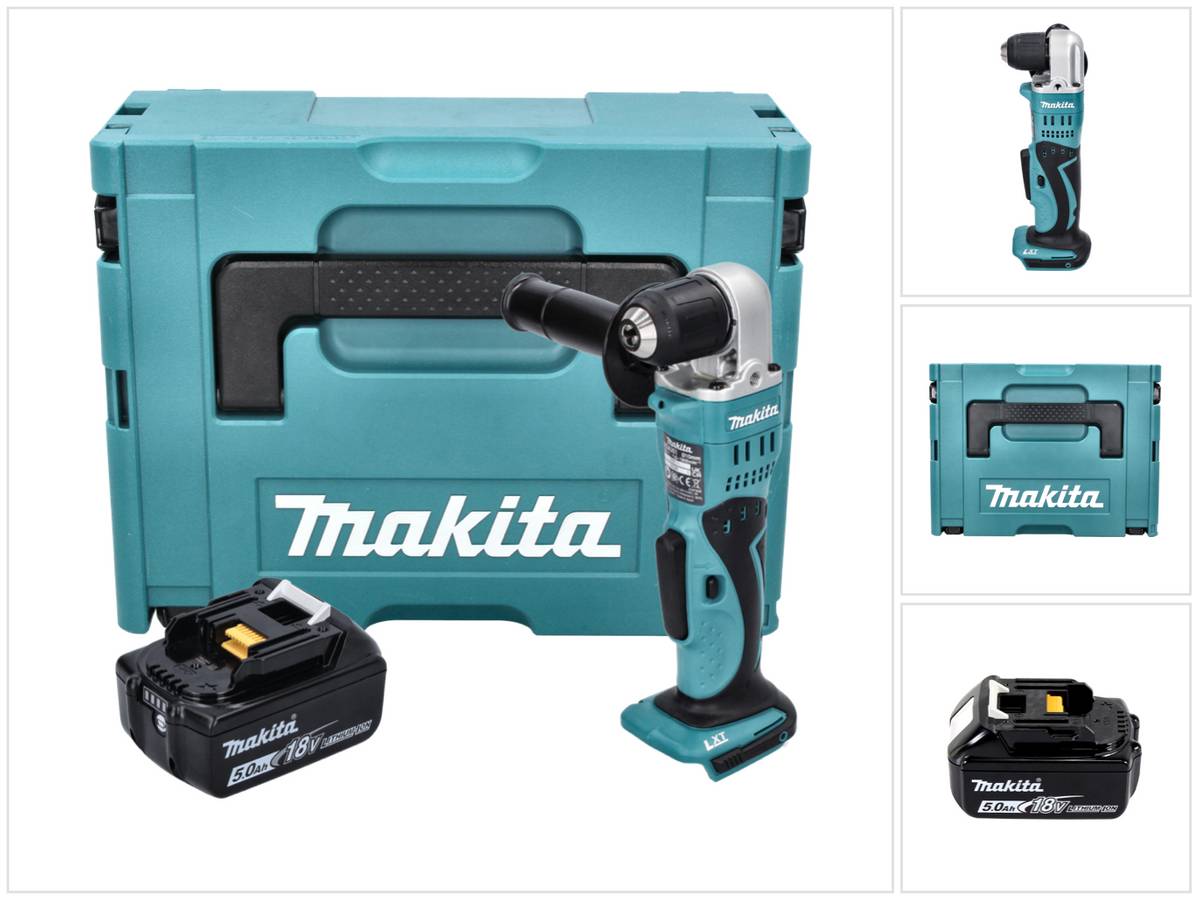 Makita DDA 351 T1J Akku Winkelbohrmaschine 18 V 13,5 Nm + 1x Akku 5,0 Ah + Makpac - ohne Ladegerät