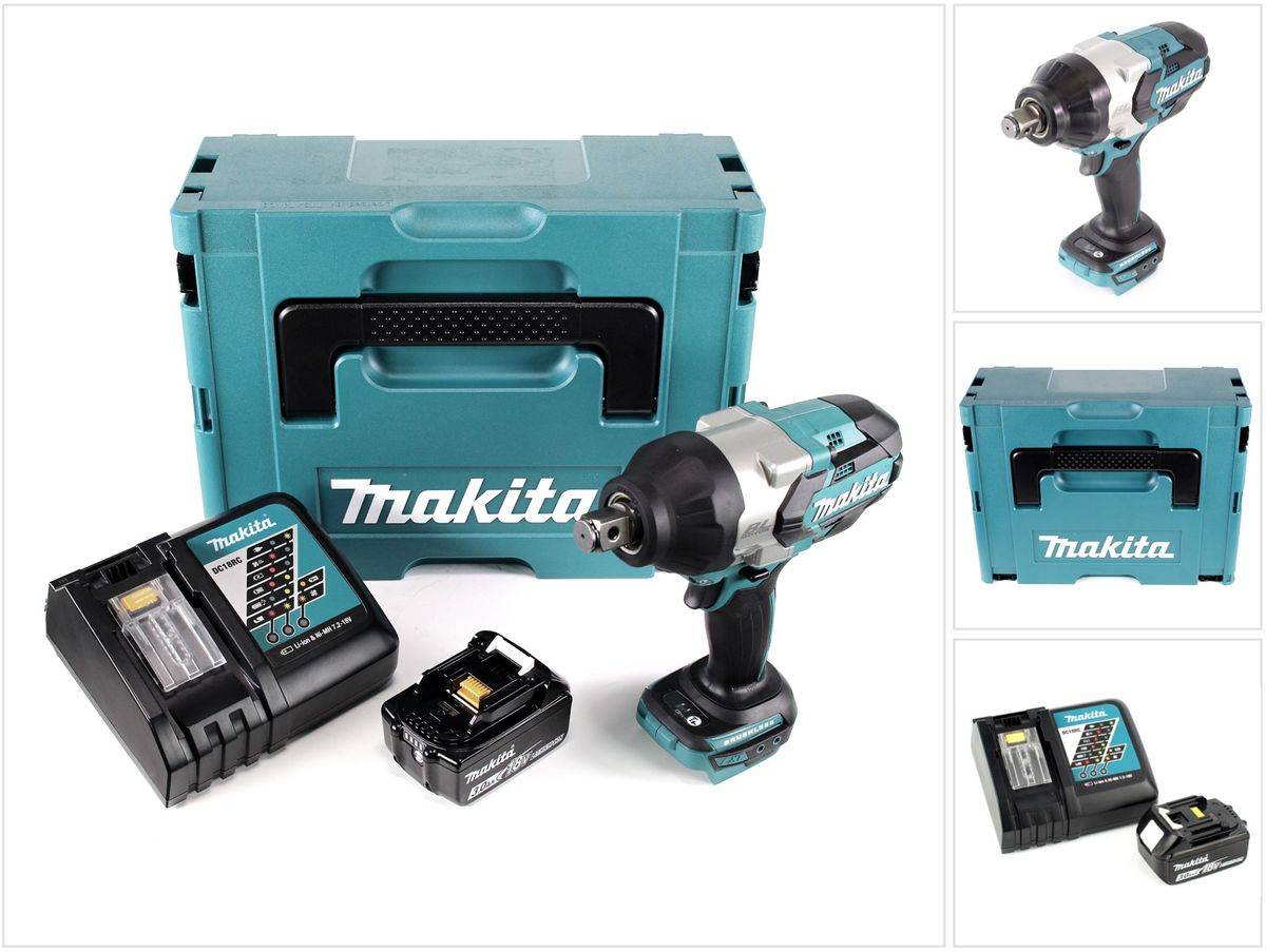 Makita DTW 1001 RF1J Akku Schlagschrauber 18V 3/4“ 1050Nm Brushless + 1x Akku 3,0Ah + Ladegerät + Makpac