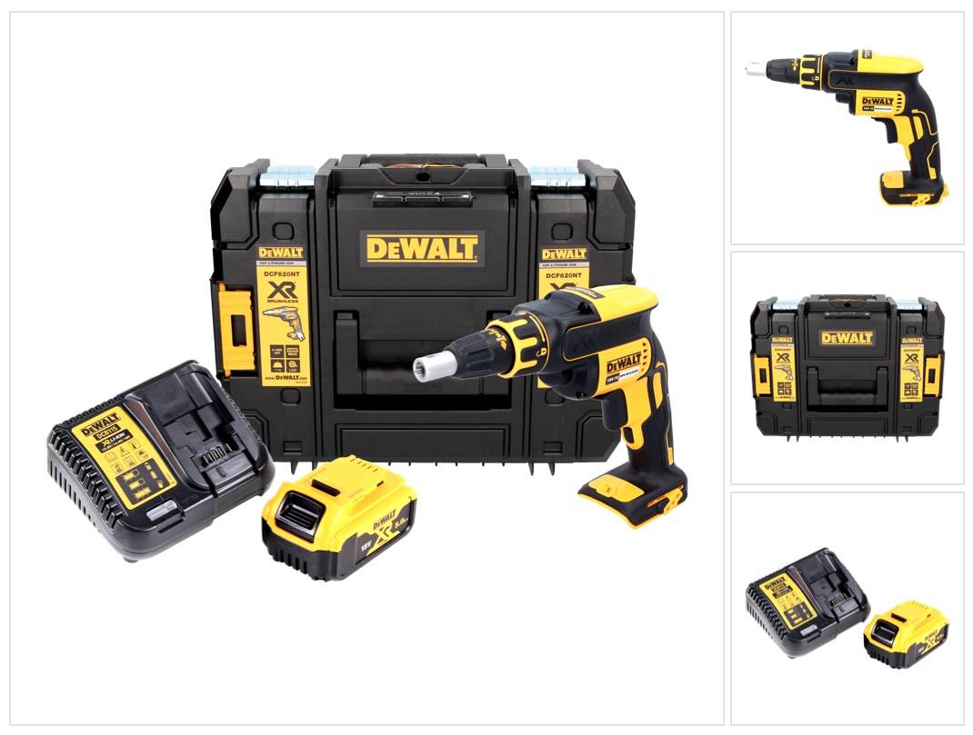 DeWalt DCF 620 P1 Akku Trockenbauschrauber 18 V 30 Nm Brushless + 1x Akku 5,0 Ah + Ladegerät + TSTAK