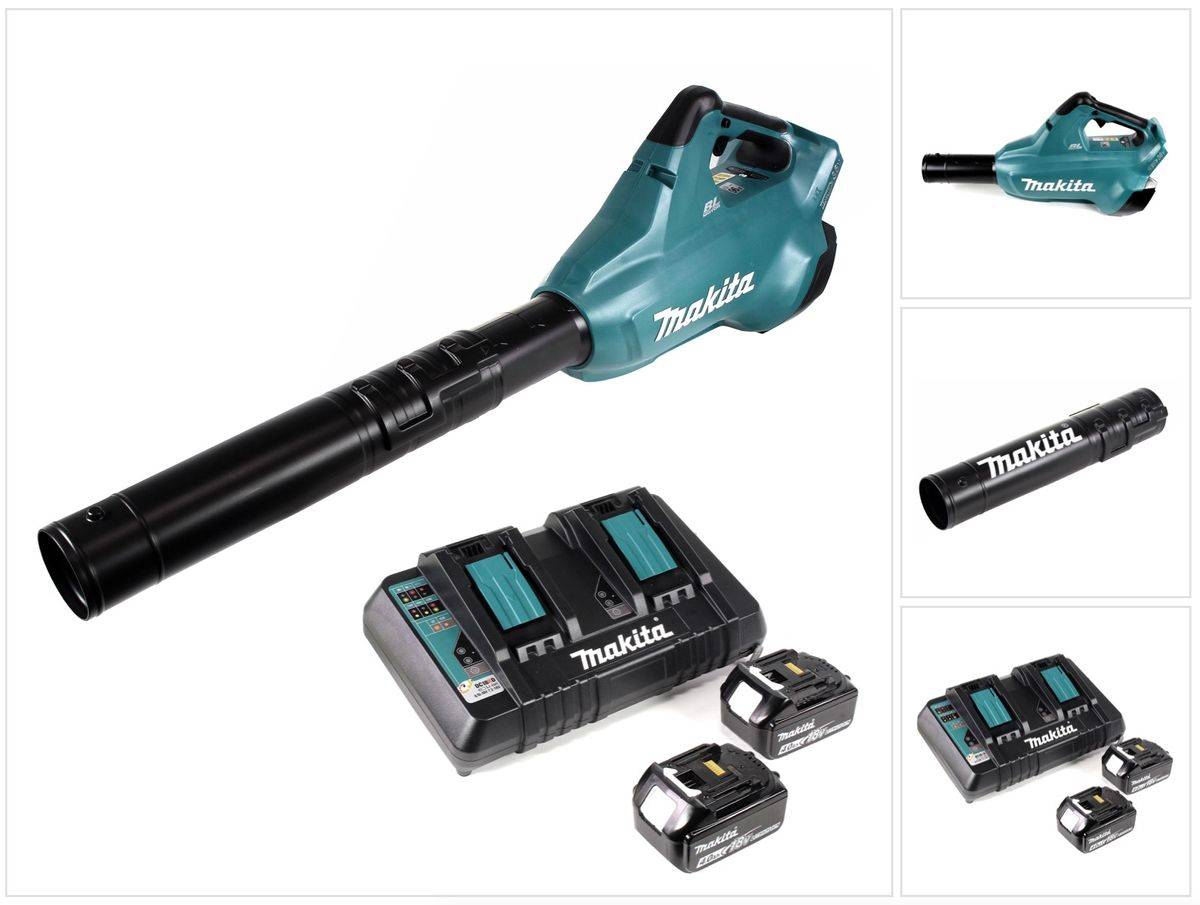 Makita DUB 362 PM Akku Laubbläser 36V + 2x Akkus 4,0 Ah + Doppellladegerät
