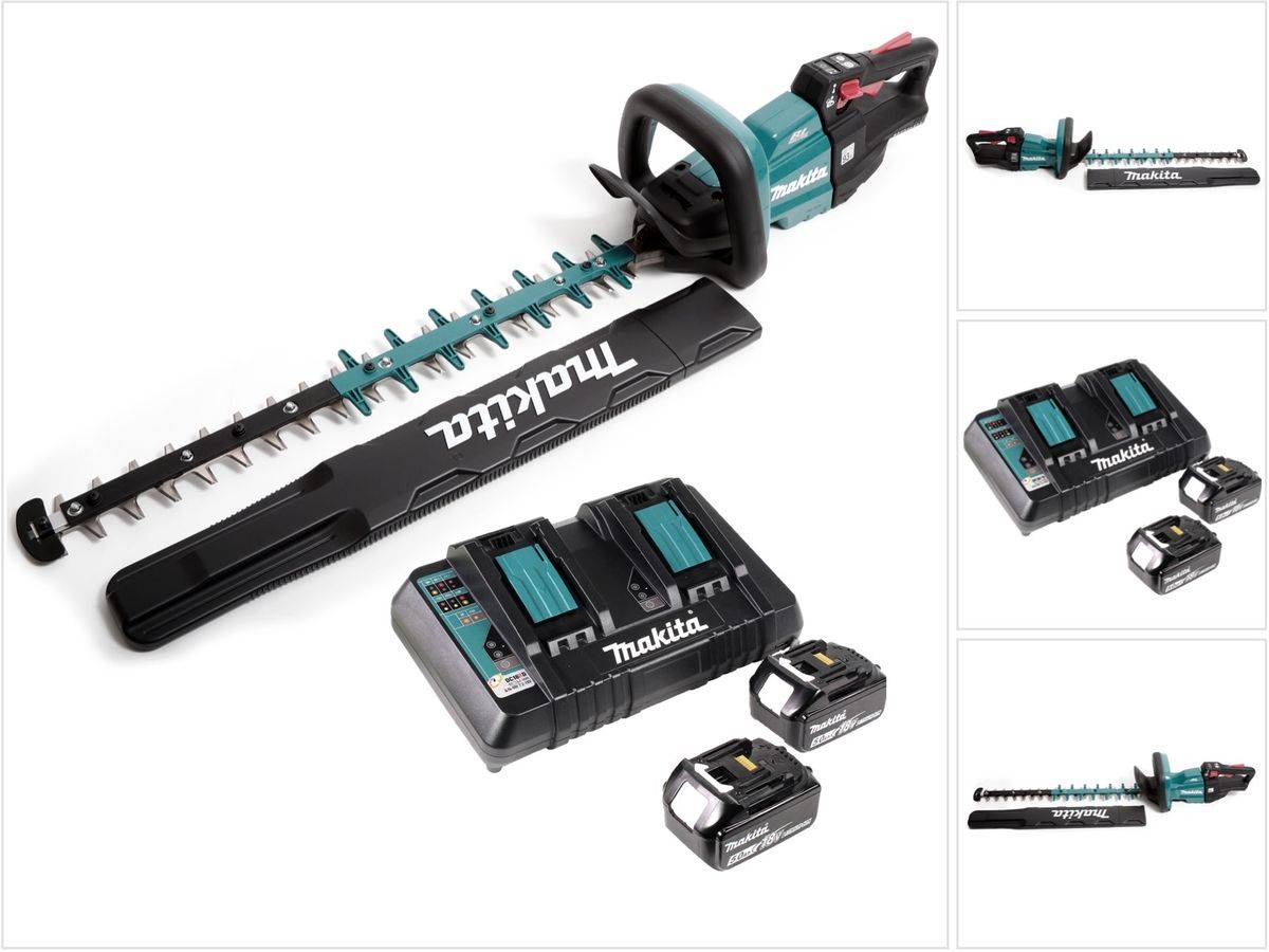Makita DUH 601 PTE Akku Heckenschere 18V 60cm Brushless + 2x Akku 5,0Ah + Ladegerät