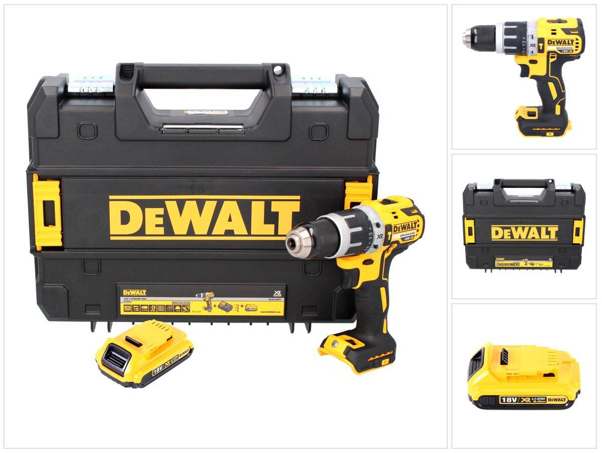 DeWalt DCD 796 NT Akku Schlagbohrschrauber 18 V 70 Nm Brushless + 1x Akku 2,0 Ah + TSTAK - ohne Ladegerät