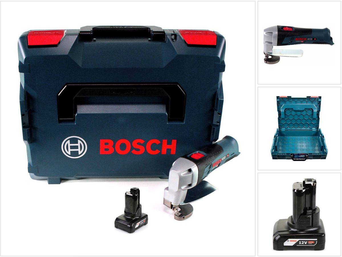 Bosch GSC 12V-13 Professional Akku Blechschere 12 V + 1x Akku 6,0 Ah + L-Boxx - ohne Ladegerät
