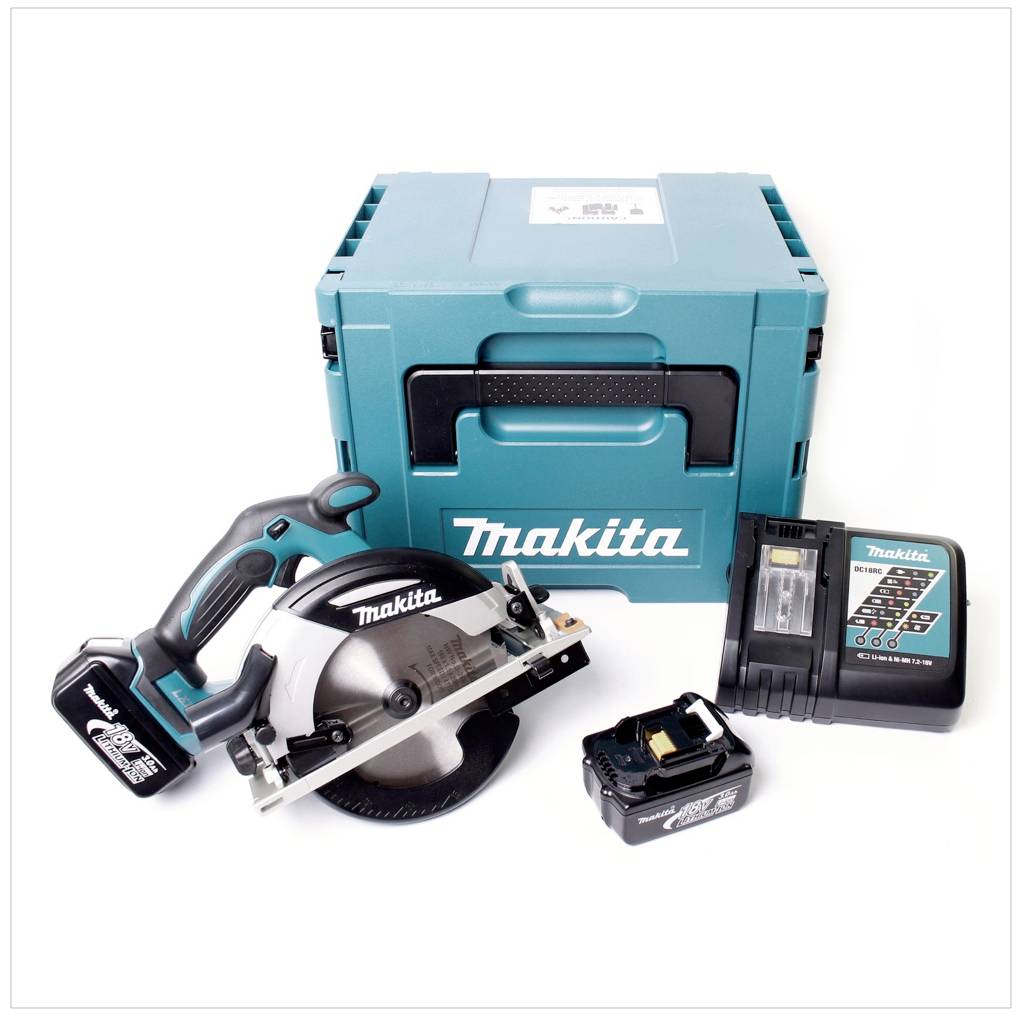 Makita DHS 630 RFJ 18 V 165 mm Akku Handkreissäge im Makpac mit 2x 3,0 Ah Akku + Ladegerät