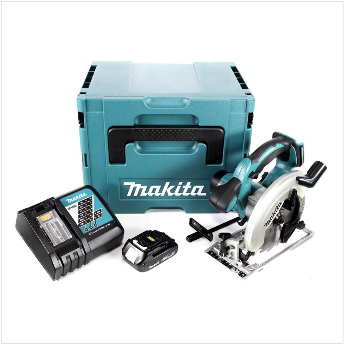 Makita DSS 611 RY1J Akku Handkreissäge 18V 165 mm im Makpac + 1x 1,5Ah Akku + Ladegerät