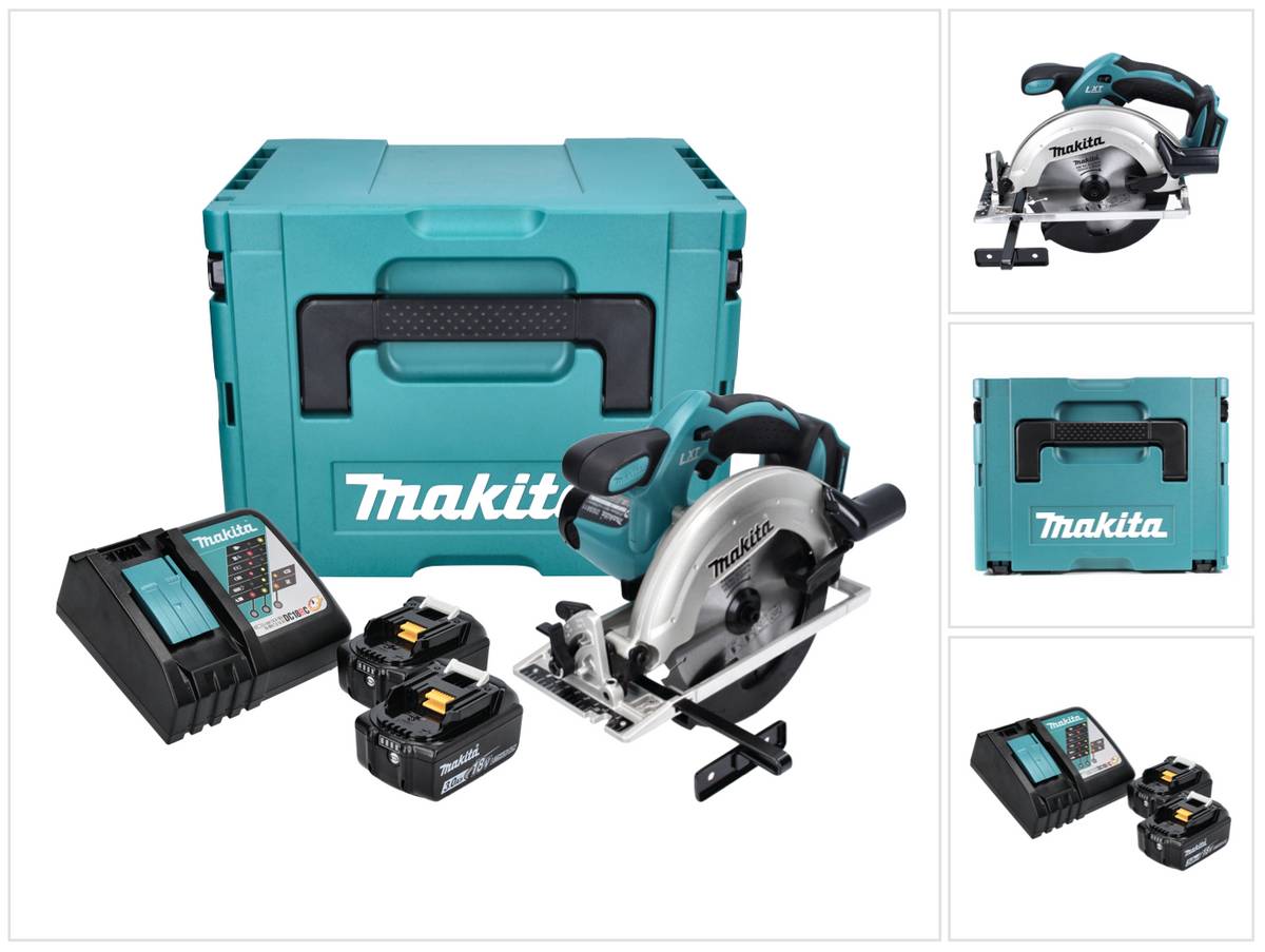 Makita DSS 611 RFJ Akku Handkreissäge 18 V 165 mm + 2x Akku 3,0 Ah + Ladegerät + Makpac