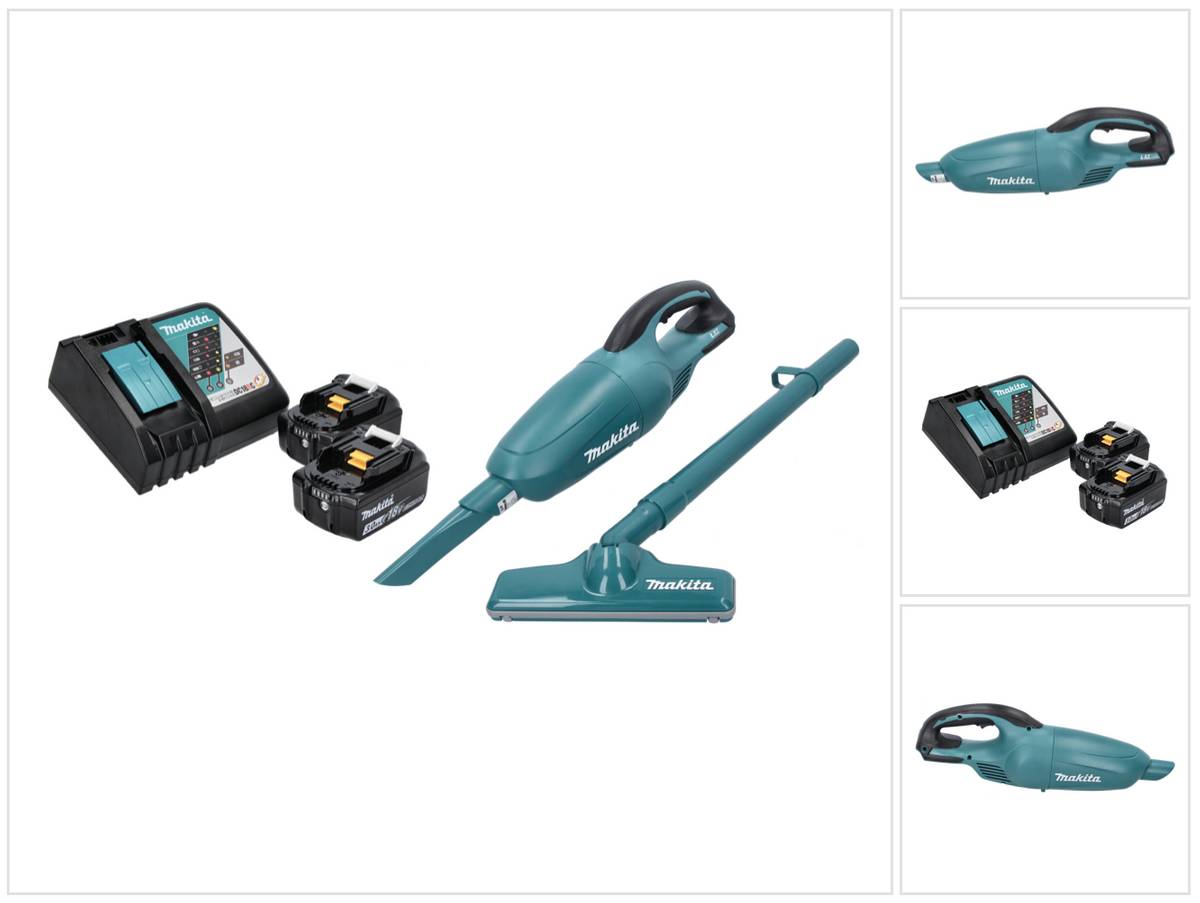 Makita DCL 180 RF Akku Staubsauger 18 V Grün + 2x Akku 3,0 Ah + Ladegerät