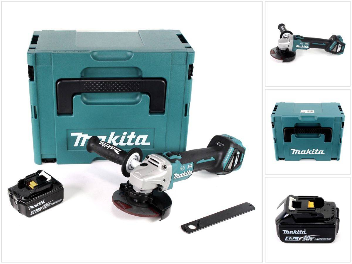 Makita DGA 513 G1J Akku Winkelschleifer 18V 125mm Brushless + 1x Akku 6,0Ah + Makpac - ohne Ladegerät
