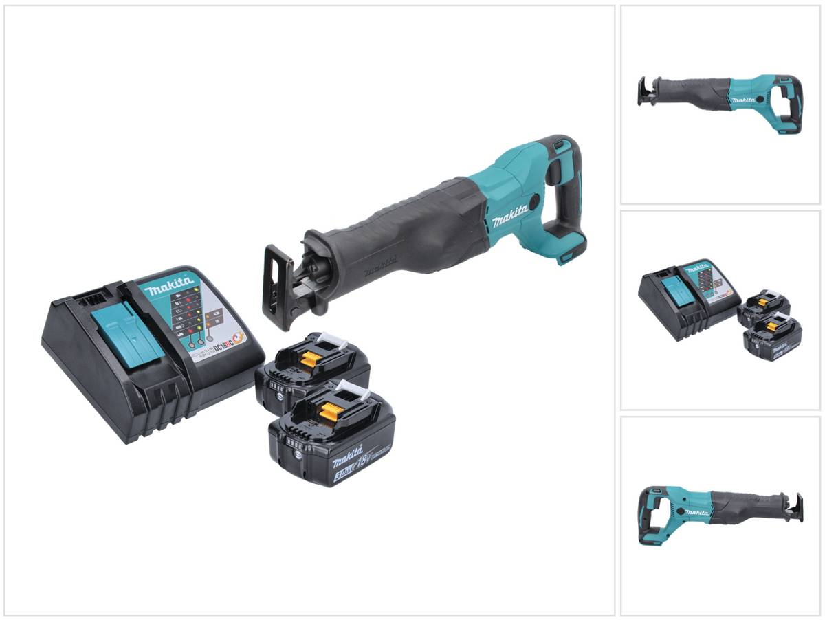 Makita DJR 186 RF Akku Reciprosäge Säbelsäge 18 V + 2x Akku 3,0 Ah + Ladegerät