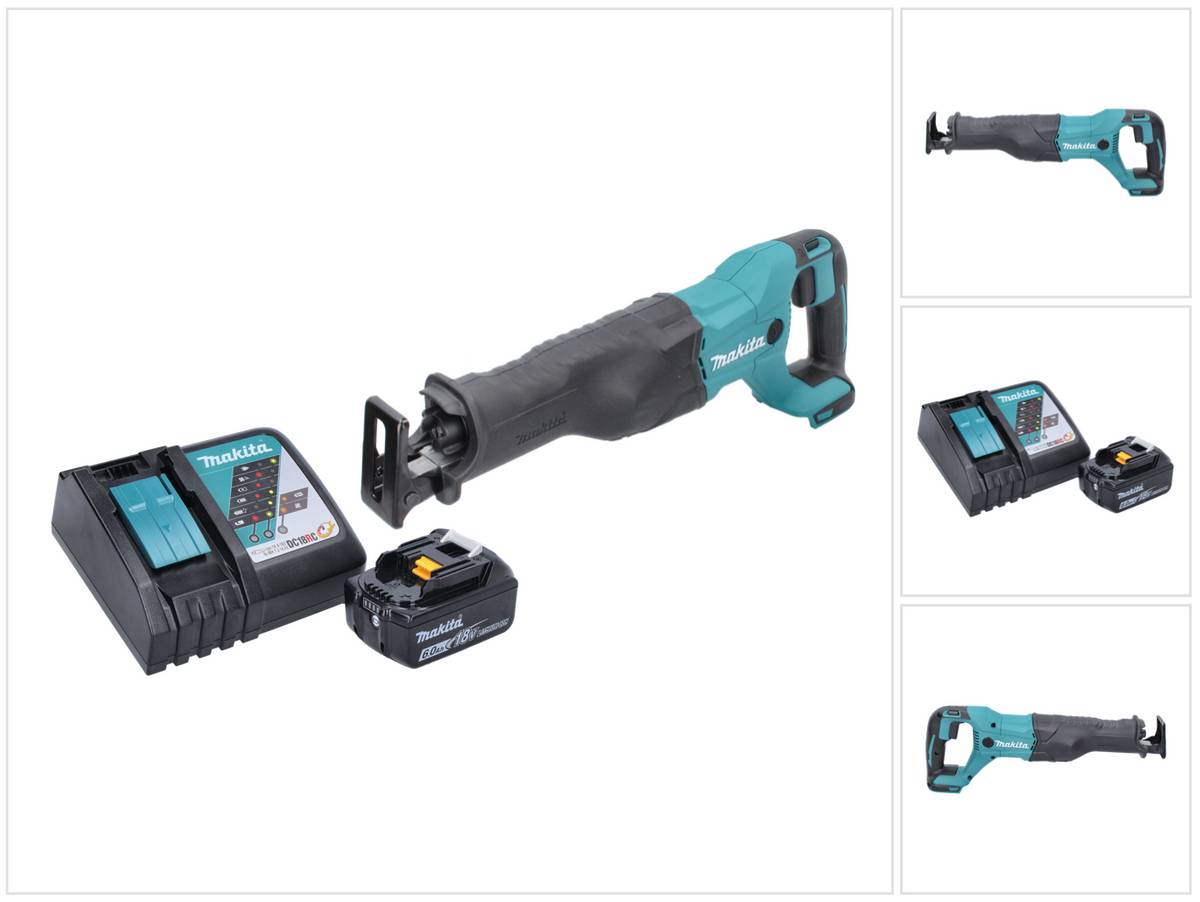 Makita DJR 186 RG1 Akku Reciprosäge Säbelsäge 18 V + 1x Akku 6,0 Ah + Ladegerät