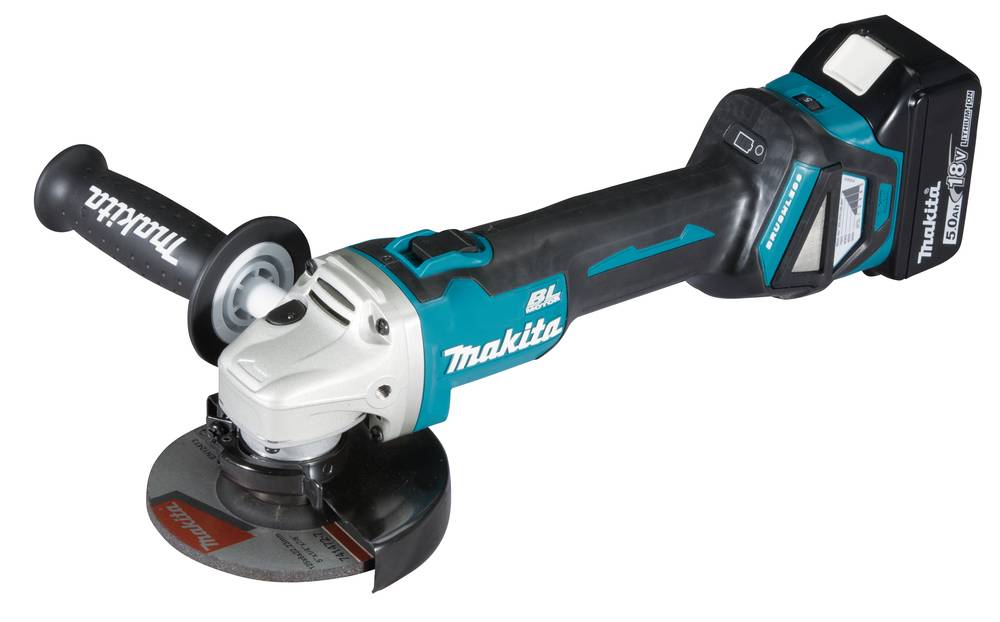 Makita DGA511RTJ Akku-Winkelschleifer 125mm inkl. 2. Akku, inkl. Ladegerät, inkl. Koffer 18V 5Ah