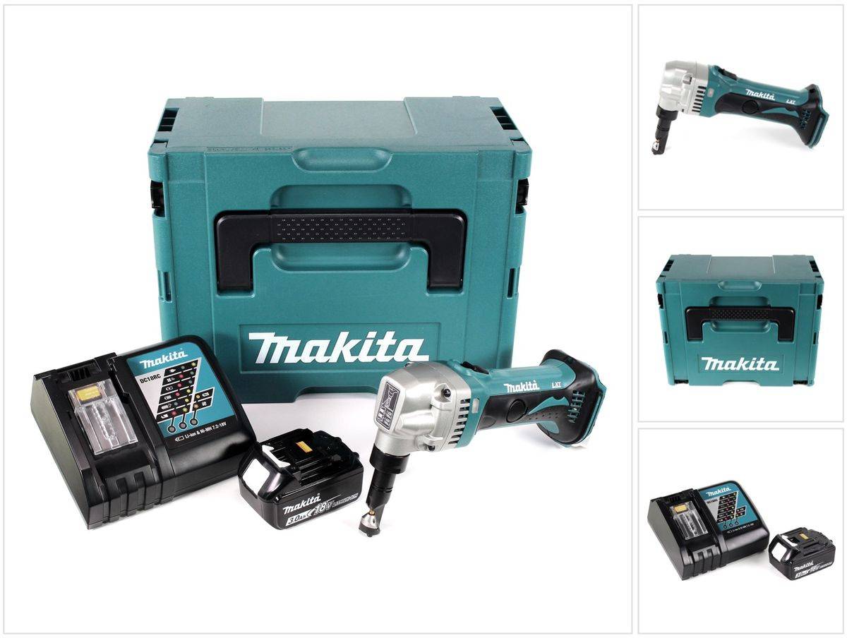 Makita DJN 161 RF1J 18V Akku Knabber Schere + 1x Akku 3,0Ah + Schnellladegerät + Makpac