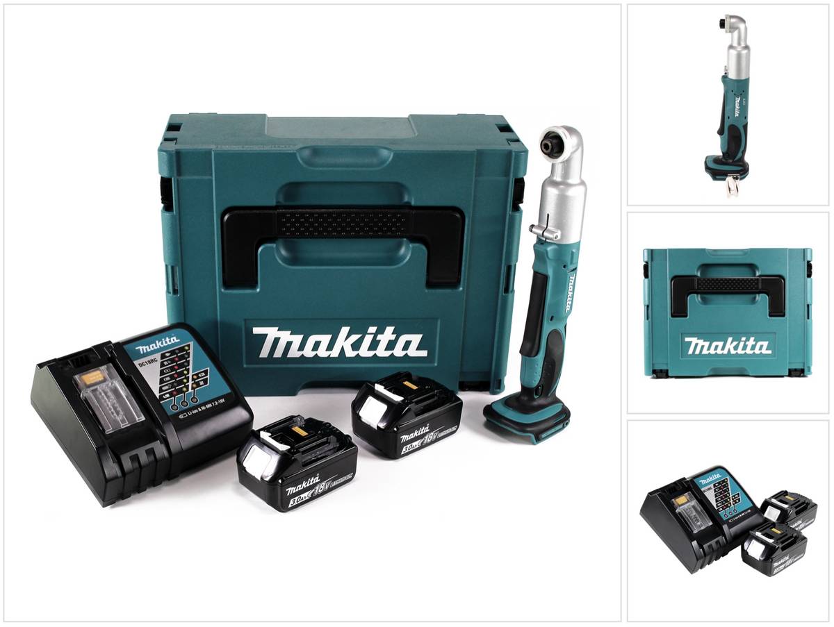 Makita DTL 061 RFJ Akku Winkelschlagschrauber 18V 1/4" 60Nm + 2x Akku 3,0Ah + Ladegerät + Makpac
