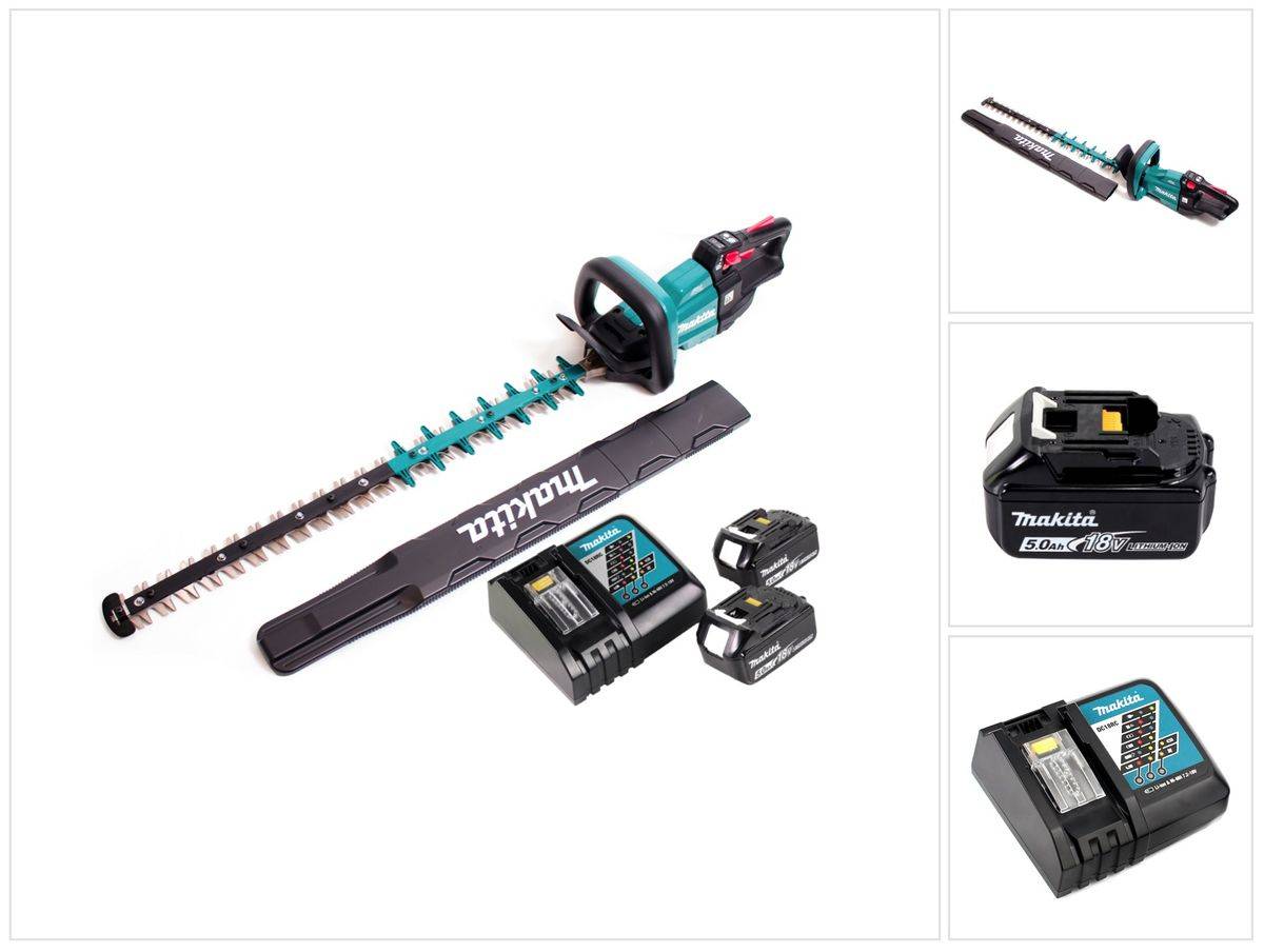 Makita DUH 751 RT Akku Heckenschere 18V 75 cm Brushless + 2x Akku 5,0Ah + Ladegerät