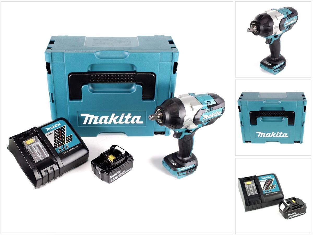 Makita DTW 1002 RF1J Akku Schlagschrauber 1/2“ 18V 1000Nm Brushless + 1x Akku 3,0Ah + Ladegerät + Makpac
